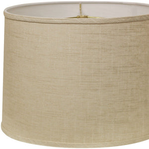 Homeroots 16" Light Wheat Throwback Drum Linen Lampshade  Linen 470184