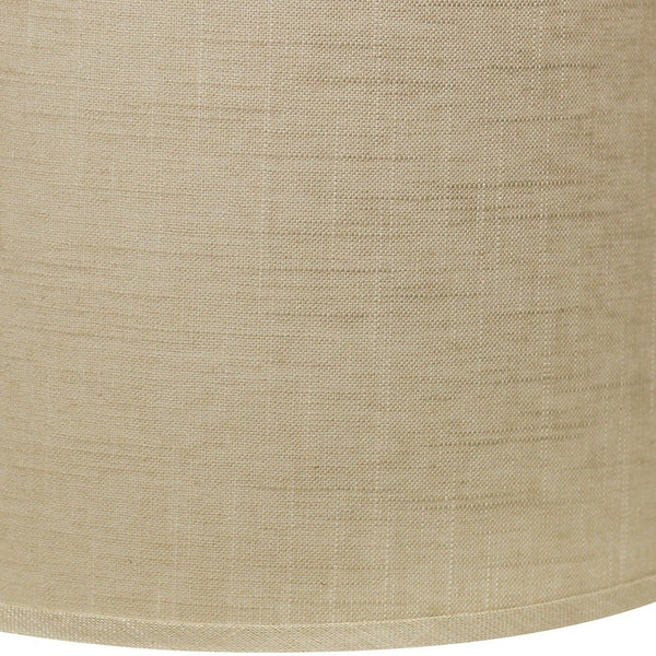 Homeroots 16" Light Wheat Throwback Drum Linen Lampshade  Linen 470184