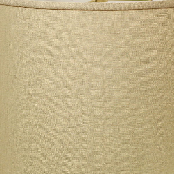 Homeroots 16" Parchment Biege Throwback Drum Linen Lampshade  Linen 470185