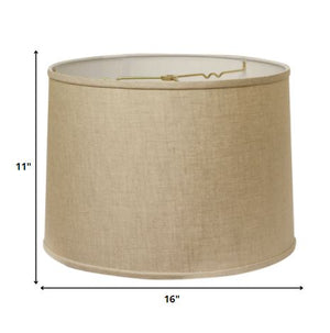 Homeroots 16" Dark Wheat Throwback Drum Linen Lampshade Heather Linen 470186