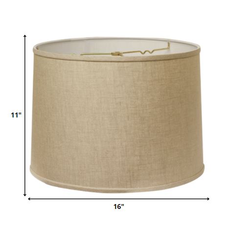 Homeroots 16" Dark Wheat Throwback Drum Linen Lampshade Heather Linen 470186