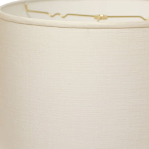 Homeroots 16" White Throwback Drum Linen Lampshade White Linen 470187