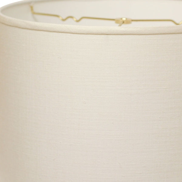 Homeroots 16" White Throwback Drum Linen Lampshade White Linen 470187