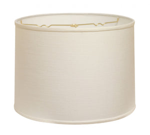 Homeroots 17" White Throwback Drum Linen Lampshade White Linen 470193