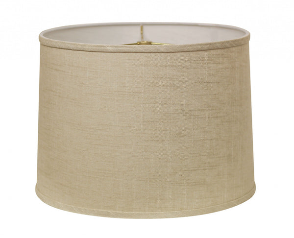 Homeroots 18" Light Wheat Throwback Drum Linen Lampshade  Linen 470196