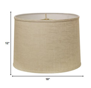Homeroots 18" Light Wheat Throwback Drum Linen Lampshade  Linen 470196