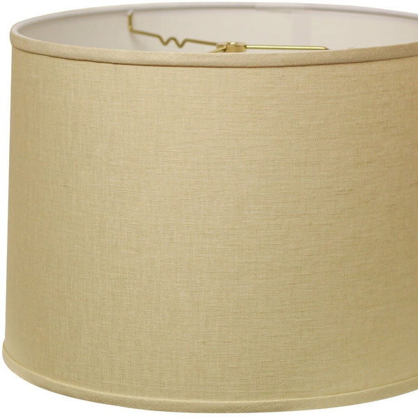 Homeroots 18" Parchment Biege Throwback Drum Linen Lampshade Beige Linen 470197
