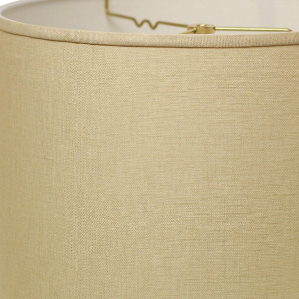 Homeroots 18" Parchment Biege Throwback Drum Linen Lampshade Beige Linen 470197