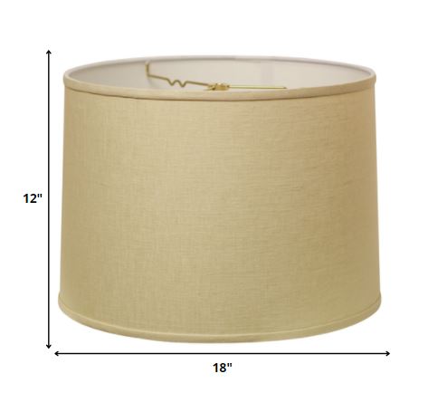 Homeroots 18" Parchment Biege Throwback Drum Linen Lampshade Beige Linen 470197