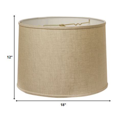 Homeroots 18" Dark Wheat Throwback Drum Linen Lampshade Heather Linen 470198