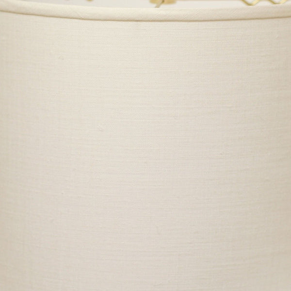 Homeroots 18" White Throwback Drum Linen Lampshade  Linen 470199