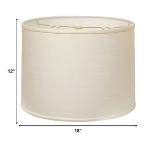 Homeroots 18" White Throwback Drum Linen Lampshade  Linen 470199