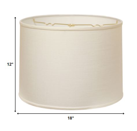 Homeroots 18" White Throwback Drum Linen Lampshade  Linen 470199