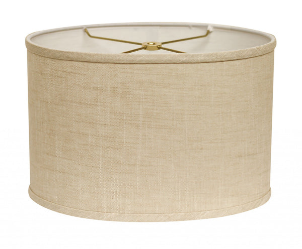 Homeroots 12" Light Wheat Throwback Oval Linen Lampshade  Linen 470202
