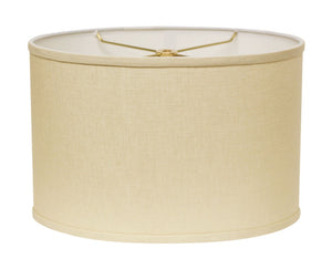 HomeRoots Beige Linen Oval Lamp Shade - Elegant Lighting Solution for Modern and Transitional Home Decor Beige 470203