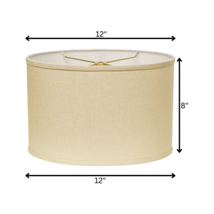 HomeRoots Beige Linen Oval Lamp Shade - Elegant Lighting Solution for Modern and Transitional Home Decor Beige 470203
