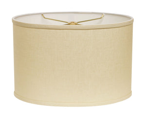 HomeRoots Beige Linen Oval Lamp Shade - Elegant Lighting Solution for Modern and Transitional Home Decor Beige 470203