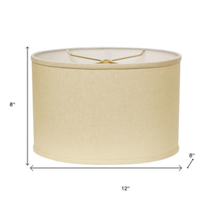 HomeRoots Beige Linen Oval Lamp Shade - Elegant Lighting Solution for Modern and Transitional Home Decor Beige 470203