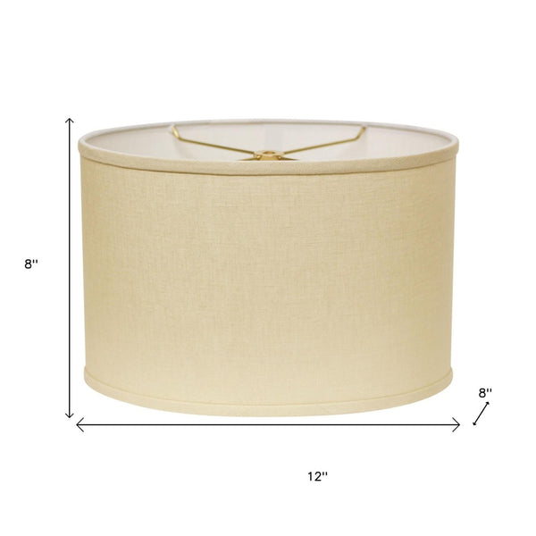 HomeRoots Beige Linen Oval Lamp Shade - Elegant Lighting Solution for Modern and Transitional Home Decor Beige 470203