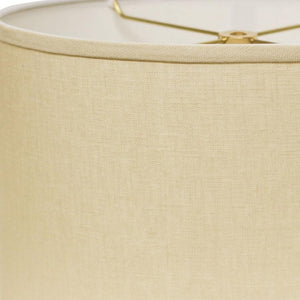 HomeRoots Beige Linen Oval Lamp Shade - Elegant Lighting Solution for Modern and Transitional Home Decor Beige 470203