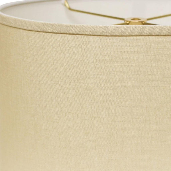HomeRoots Beige Linen Oval Lamp Shade - Elegant Lighting Solution for Modern and Transitional Home Decor Beige 470203