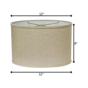 HomeRoots Dark Brown Linen Oval Lamp Shade – Mid-Century Inspired Design for Warm, Ambient Illumination 470204