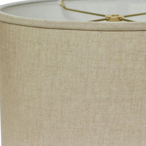HomeRoots Dark Brown Linen Oval Lamp Shade – Mid-Century Inspired Design for Warm, Ambient Illumination 470204