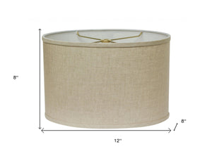 Homeroots 12" Dark Wheat Throwback Oval Linen Lampshade  Linen 470204