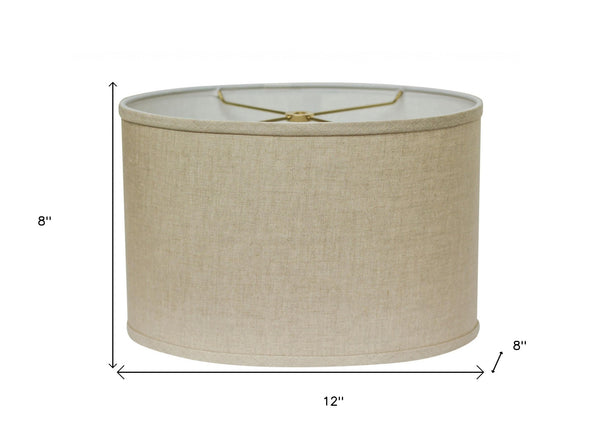 Homeroots 12" Dark Wheat Throwback Oval Linen Lampshade  Linen 470204