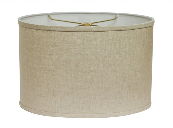 Homeroots 12" Dark Wheat Throwback Oval Linen Lampshade  Linen 470204
