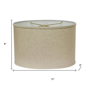 HomeRoots Dark Brown Linen Oval Lamp Shade – Mid-Century Inspired Design for Warm, Ambient Illumination 470204