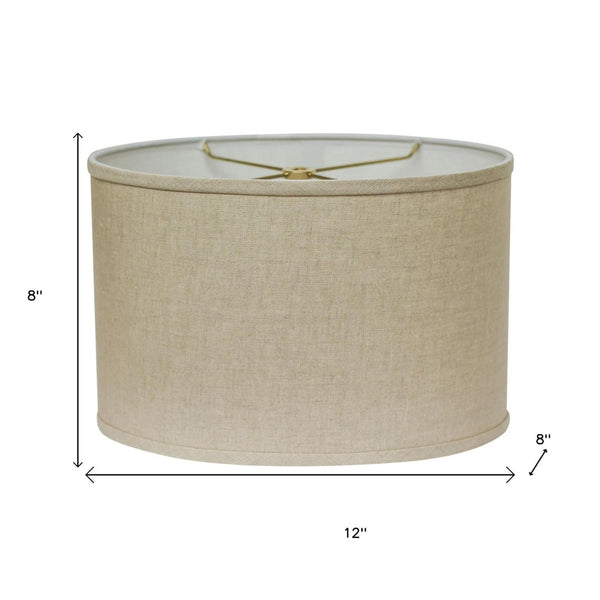HomeRoots Dark Brown Linen Oval Lamp Shade – Mid-Century Inspired Design for Warm, Ambient Illumination 470204