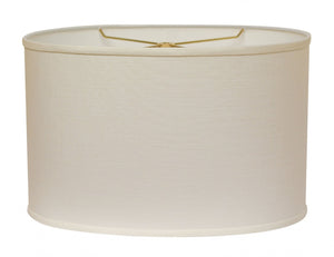HomeRoots Beige Linen Oval Lamp Shade - Elegant Lighting Solution for Modern and Transitional Home Decor White 470205