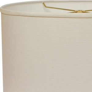 HomeRoots Beige Linen Oval Lamp Shade - Elegant Lighting Solution for Modern and Transitional Home Decor White 470205