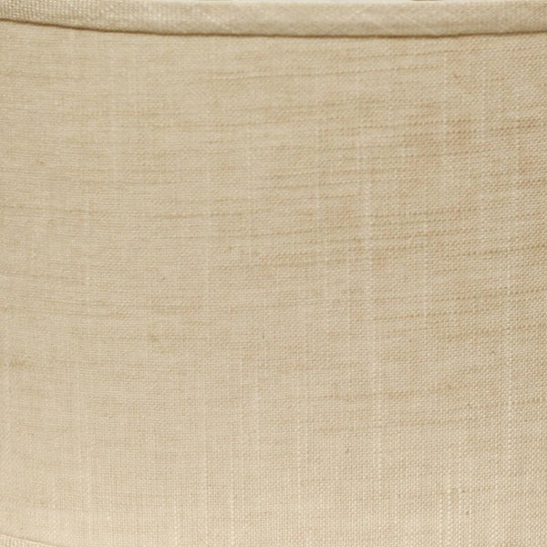 HomeRoots Light Yellow Linen Oval Lamp Shade - Mid-Century Modern Design for Cozy, Inviting Home Illumination 470208