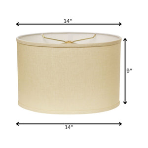 HomeRoots Beige Linen Oval Lamp Shade - Mid-Century Inspired Design for Cozy Glow in Any Room Decor Beige 470209