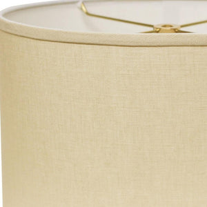 HomeRoots Beige Linen Oval Lamp Shade - Mid-Century Inspired Design for Cozy Glow in Any Room Decor Beige 470209