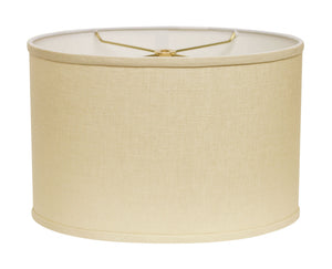 Homeroots 14" Parchment Biege Throwback Oval Linen Lampshade Beige Linen 470209
