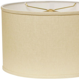 HomeRoots Beige Linen Oval Lamp Shade - Mid-Century Inspired Design for Cozy Glow in Any Room Decor Beige 470209