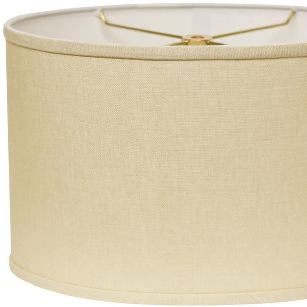HomeRoots Beige Linen Oval Lamp Shade - Mid-Century Inspired Design for Cozy Glow in Any Room Decor Beige 470209
