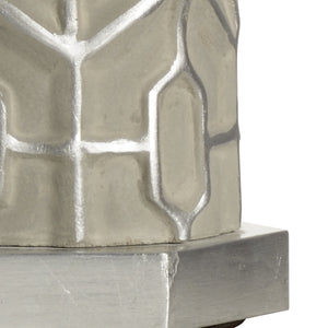 Wildwood Madie Concrete-Finish Lamp With Antique Silver Leaf Mounting — Compact 29" Task & Accent Light 47021