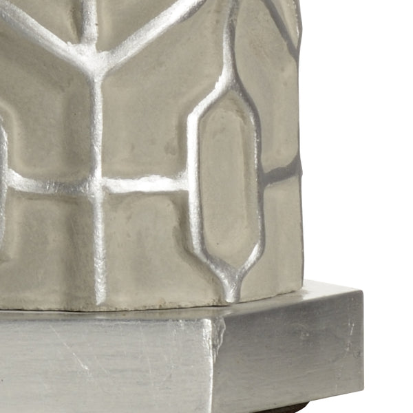 Wildwood Madie Concrete-Finish Lamp With Antique Silver Leaf Mounting — Compact 29" Task & Accent Light 47021