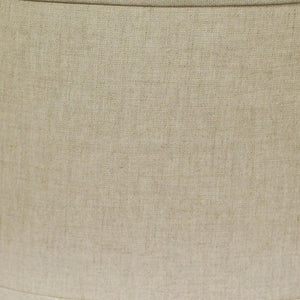 HomeRoots Beige Linen Oval Lamp Shade - Mid-Century Inspired Design for Cozy Glow in Any Room Decor Heather 470210