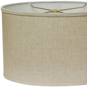 HomeRoots Beige Linen Oval Lamp Shade - Mid-Century Inspired Design for Cozy Glow in Any Room Decor Heather 470210