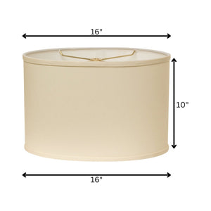HomeRoots Ivory Oval Lamp Shade - Mid-Century Elegance in No-Slub Fabric for Cozy, Stylish Lighting Decor 470212