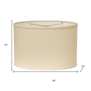 HomeRoots Ivory Oval Lamp Shade - Mid-Century Elegance in No-Slub Fabric for Cozy, Stylish Lighting Decor 470212