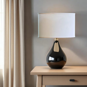 HomeRoots White Oval Lamp Shade - Elevate Your Décor with Timeless Mid-Century Style and Soft Light Diffusion White 470213