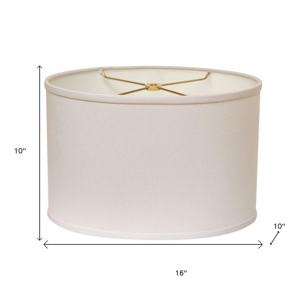 HomeRoots White Oval Lamp Shade - Elevate Your Décor with Timeless Mid-Century Style and Soft Light Diffusion White 470213