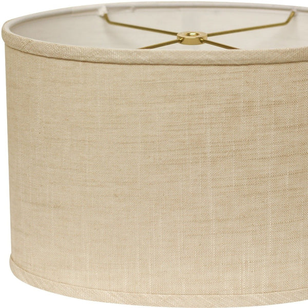 Homeroots 16" Light Wheat Throwback Oval Linen Lampshade  Linen 470214