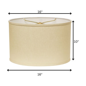 HomeRoots Beige Linen Oval Lamp Shade – Mid-Century Modern Design for Cozy, Stylish Ambiance in Any Room Beige 470215